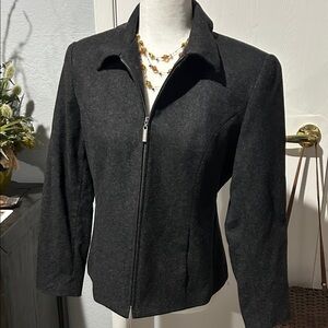 Sag Harbor Petite Charcoal Gray zip jacket